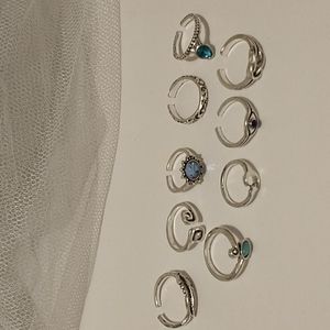 9 Silver Toe/Midi Rings!
